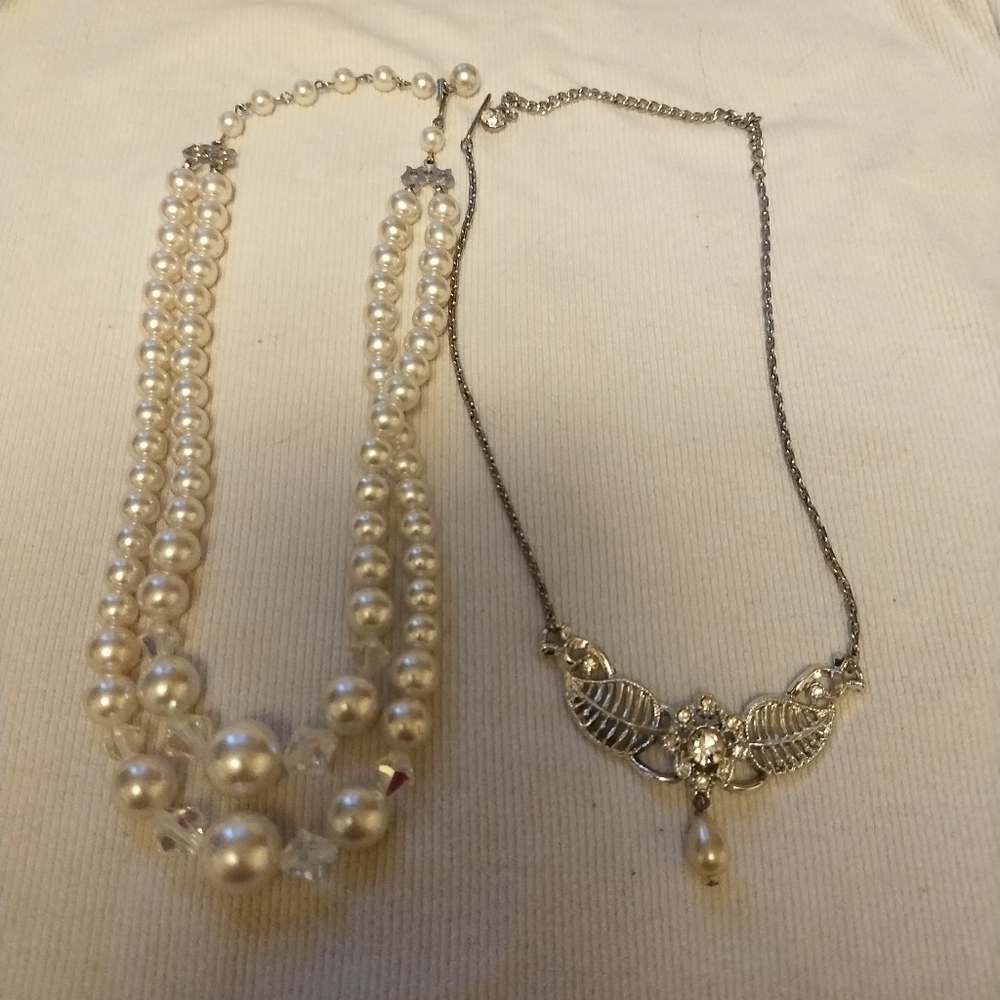 Two vintage hook latch necklaces